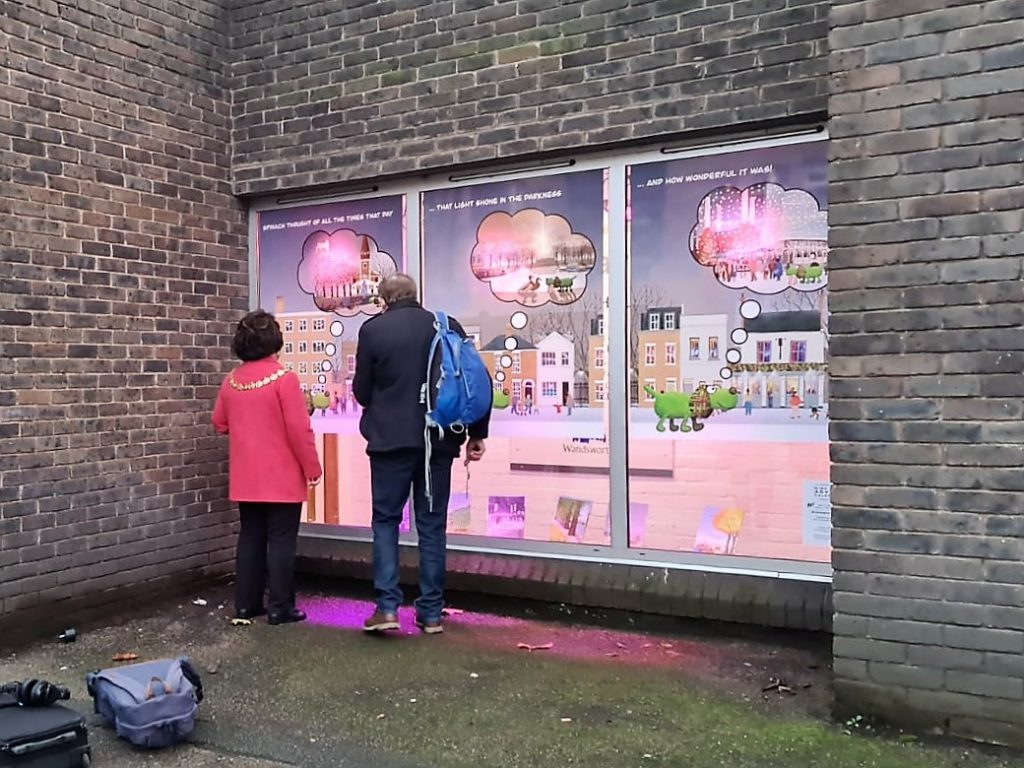 Wandsworth Mayor at Battersea window display