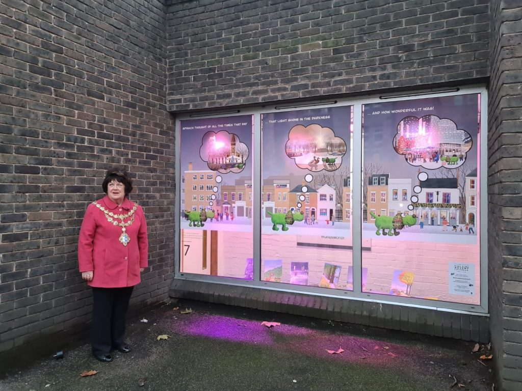 Wandsworth Mayor at Battersea window display