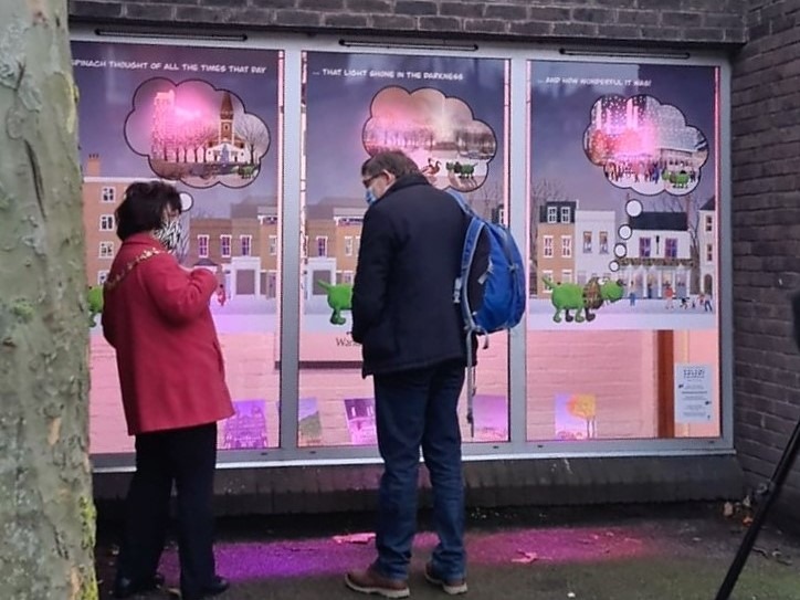 Wandsworth Mayor at Battersea window display